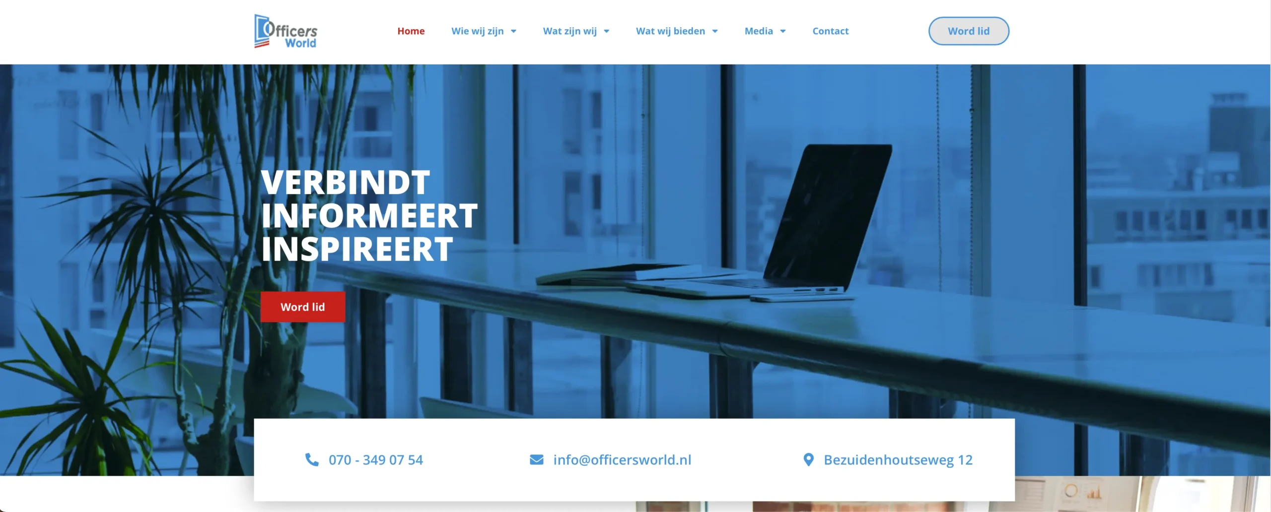Officers world scaled - Web design Webdesign voor zakelijke communicatieplatformen